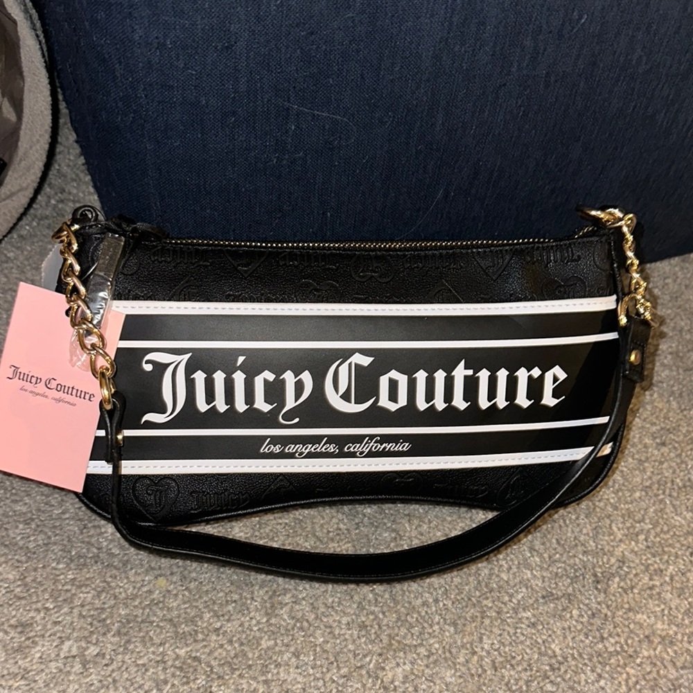 Juicy Couture Black Fashionista Shoulder Bag with Gold Hardware